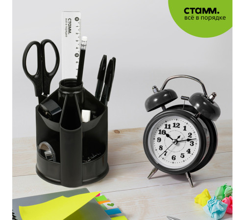 Органайзер СТАММ "Mini Desk" вращающийся, черный