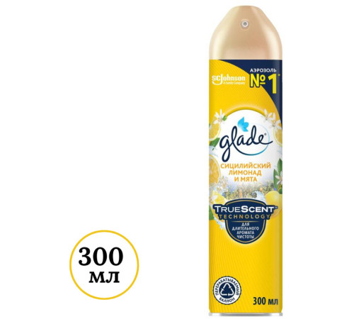 Освежитель воздуха Glade "Сицилийский лимонад и мята", 300 мл