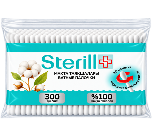 Палочки ватные Sterill, 300 шт