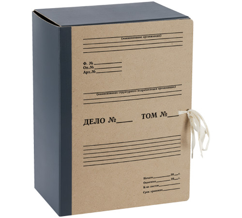 Папка архивная OfficeSpace, переплетный картон/бумвинил, с 4 завязками, ширина корешка 150 мм