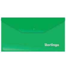 Папка-конверт на кнопке Berlingo, C6, 180 мкм, зеленая