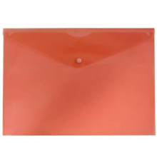 Папка-конверт на кнопке БЮРОКРАТ, А4, 0,15 мм, красная