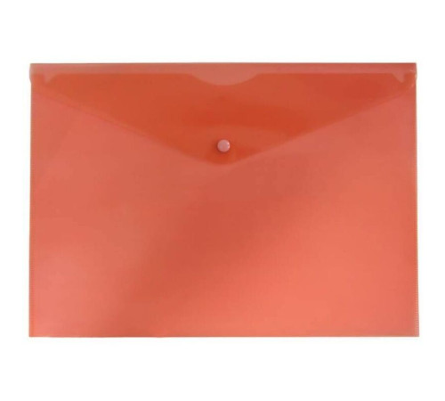 Папка-конверт на кнопке БЮРОКРАТ, А4, 0,15 мм, красная