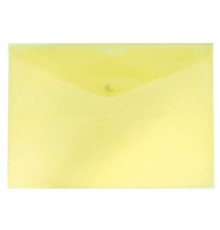Папка-конверт на кнопке БЮРОКРАТ, А4, 0,15 мм, желтая