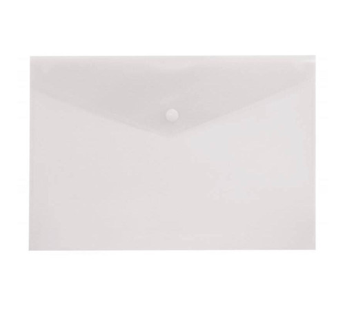 Папка-конверт на кнопке Бюрократ, А4, 150 мкм, белая