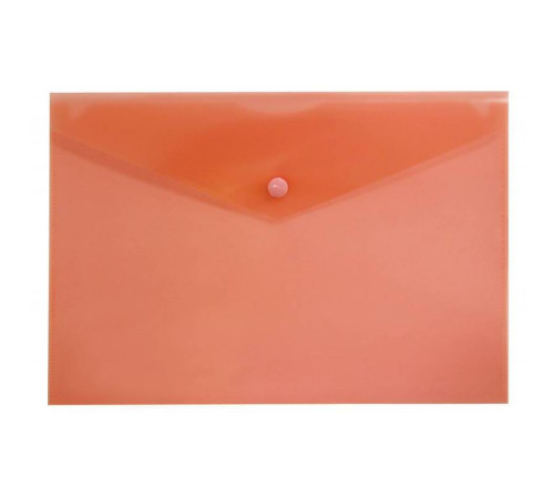 Папка-конверт на кнопке Бюрократ, А5, 180 мкм, красная