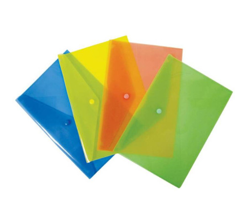 Папка-конверт на кнопке Бюрократ, А5, 180 мкм, красная