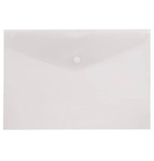 Папка-конверт на кнопке Бюрократ, А5, 180 мкм, прозрачная