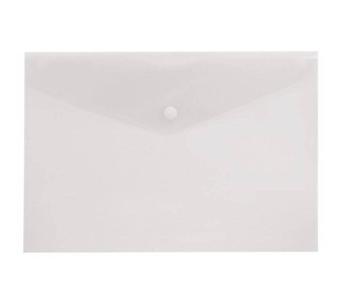 Папка-конверт на кнопке Бюрократ, А5, 180 мкм, прозрачная