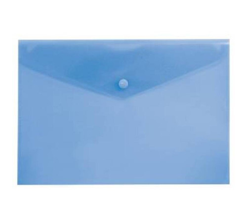 Папка-конверт на кнопке Бюрократ, А5, 180 мкм, синяя