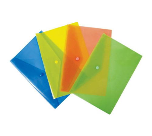 Папка-конверт на кнопке Бюрократ, А5, 180 мкм, зеленая