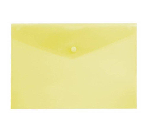 Папка-конверт на кнопке Бюрократ, А5, 180 мкм, желтая