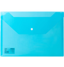 Папка-конверт на кнопке DELI "Aurora", А4, 0,12 мм, голубая