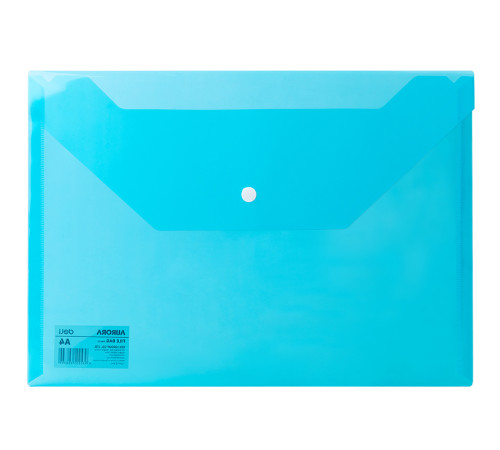 Папка-конверт на кнопке DELI "Aurora", А4, 0,12 мм, голубая