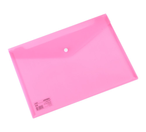 Папка-конверт на кнопке DELI "Aurora", А4, 0,16 мм, прозрачно-красная