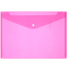 Папка-конверт на кнопке DELI "Aurora", А4, 0,16 мм, прозрачно-красная