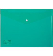 Папка-конверт на кнопке DELI "Aurora", А4, 0,16 мм, прозрачно-зеленая