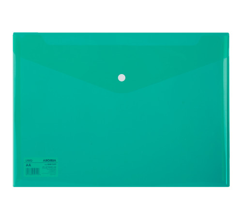 Папка-конверт на кнопке DELI "Aurora", А4, 0,16 мм, прозрачно-зеленая
