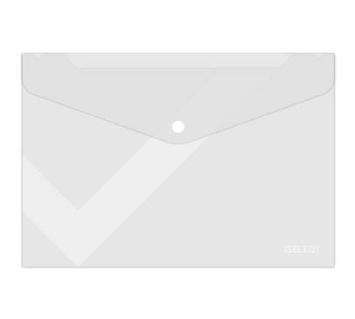Папка-конверт на кнопке DELI "i Select", А4, 0,12 мм, прозрачная