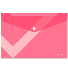 Папка-конверт на кнопке DELI "i Select", А4, 0,12 мм, розовая