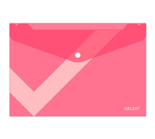 Папка-конверт на кнопке DELI "i Select", А4, 0,12 мм, розовая