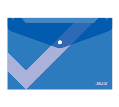Папка-конверт на кнопке DELI "i Select", А4, 0,12 мм, синяя