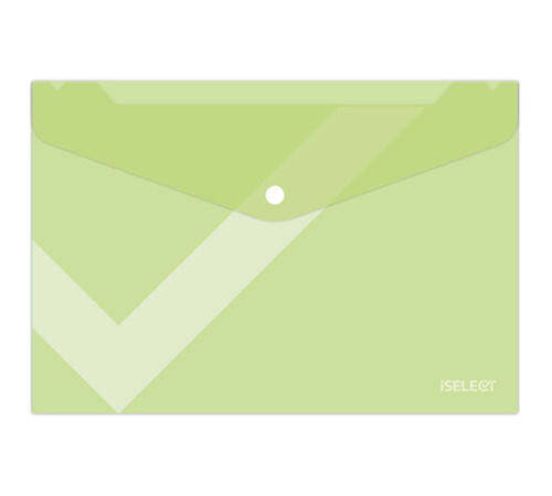 Папка-конверт на кнопке DELI "i Select", А4, 0,12 мм, зеленая