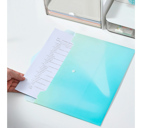 Папка-конверт на кнопке DELI "Neonup", А4, 0,16 мм, ассорти