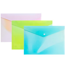Папка-конверт на кнопке DELI "Neonup", А4, 0,16 мм, ассорти