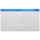 Папка-конверт на молнии БЮРОКРАТ  ZIP, А6, 265 х 148 мм, 150 мкм, карман, цвет молнии синий