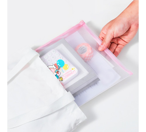 Папка-конверт на молнии DELI "Comiko", А4, 0,3 мм, сетка, ПВХ, ассорти