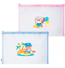 Папка-конверт на молнии DELI "Comiko", А4, 0,3 мм, сетка, ПВХ, ассорти