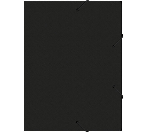 Папка-короб на резинке Бюрократ, А4 пластиковая, 500 мкм, корешок 25 мм., черная