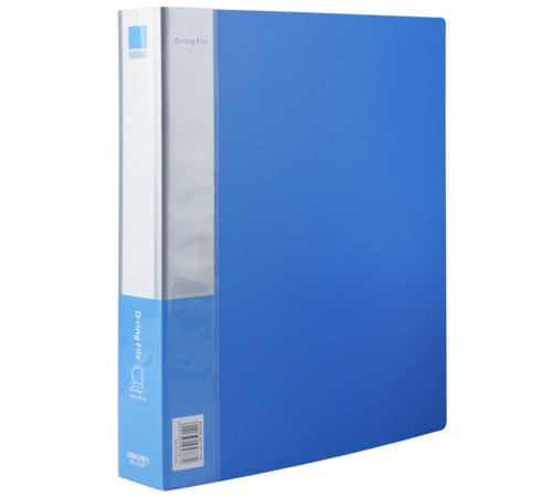 Папка на 2-х кольцах DELI, А4, корешок 40 мм, синяя