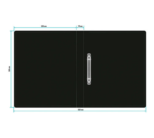 Папка на 2-х кольцах Silwerhof, пластиковая, 500 мкм, корешок 18 мм, черная