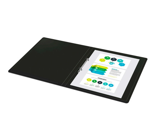 Папка на 2-х кольцах Silwerhof, пластиковая, 500 мкм, корешок 18 мм, черная