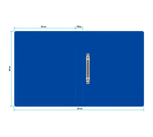 Папка на 2-х кольцах Silwerhof, пластиковая, 500 мкм, корешок 18 мм, синяя