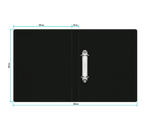 Папка на 2-х кольцах Silwerhof, пластиковая, 500 мкм, корешок 30 мм, черная