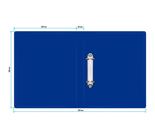 Папка на 2-х кольцах Silwerhof, пластиковая, 500 мкм, корешок 30 мм, синяя