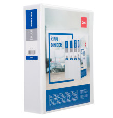 Папка на 4-х кольцах DELI "Viev Binder", презентационная, корешок 50 мм, белая