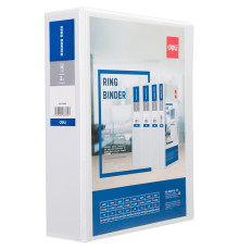 Папка на 4-х кольцах DELI "Viev Binder", презентационная, корешок 50 мм, белая