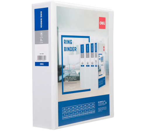 Папка на 4-х кольцах DELI "Viev Binder", презентационная, корешок 50 мм, белая