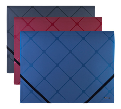 Папка на резинках DELI "Cube", A4 пластиковая, ассорти