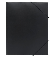 Папка на резинке BURO, А4 пластиковая, 500 мкм, корешок 15 мм., черная