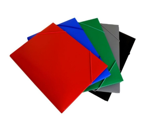 Папка на резинке Бюрократ, А4 пластиковая, 500 мкм, корешок 30 мм., красная