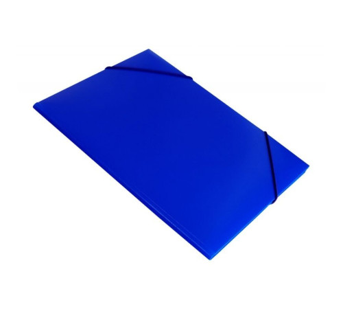 Папка на резинке Бюрократ, А4 пластиковая, 500 мкм, корешок 30 мм., синяя