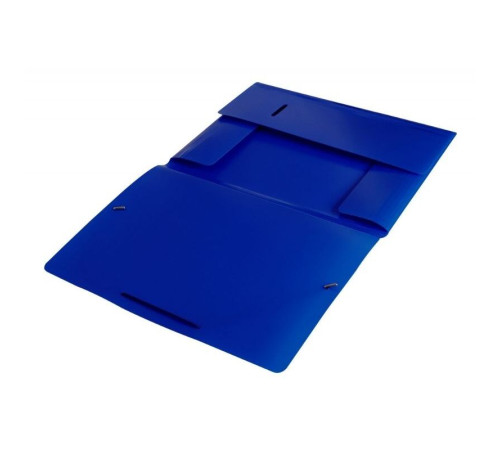 Папка на резинке Бюрократ, А4 пластиковая, 500 мкм, корешок 30 мм., синяя