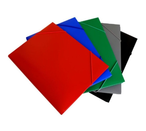 Папка на резинке Бюрократ, А4 пластиковая, 500 мкм, корешок 30 мм., зеленая