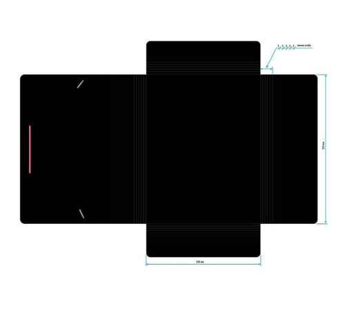 Папка на резинке Бюрократ "Black Opal", А4 пластиковая, 500 мкм, корешок 30 мм., черная