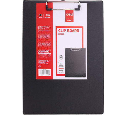 Папка-планшет DELI, А4, 0,18 мм, черная